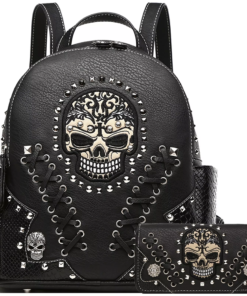 Black Skull Backpack Set