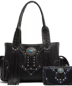 Black Western Handbag Set
