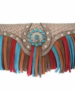 Grey Fringe Western Cowgirl Wallet