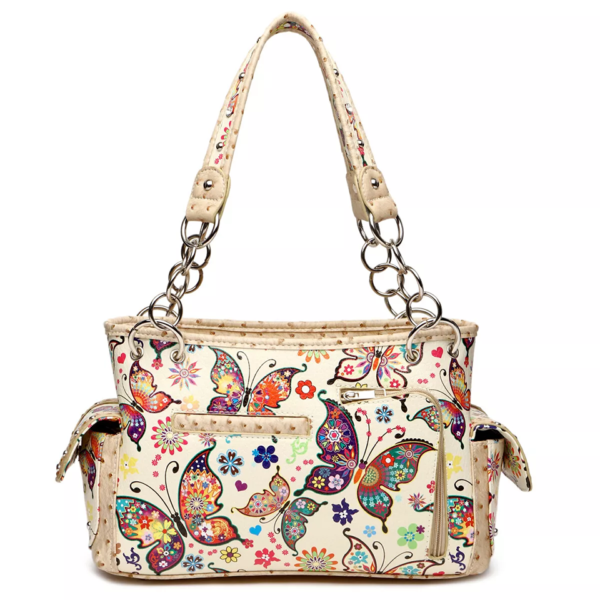 Ivory Western Butterfly Purse Back