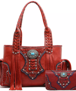 Red Western Handbag Set