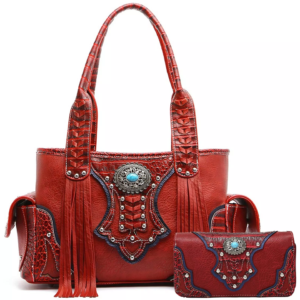 Red Western Handbag Set