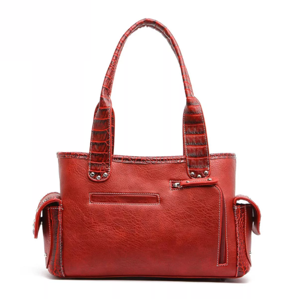 Red Western Handbag Back