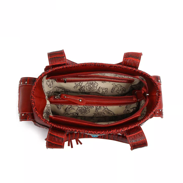 Red Western Handbag Inside