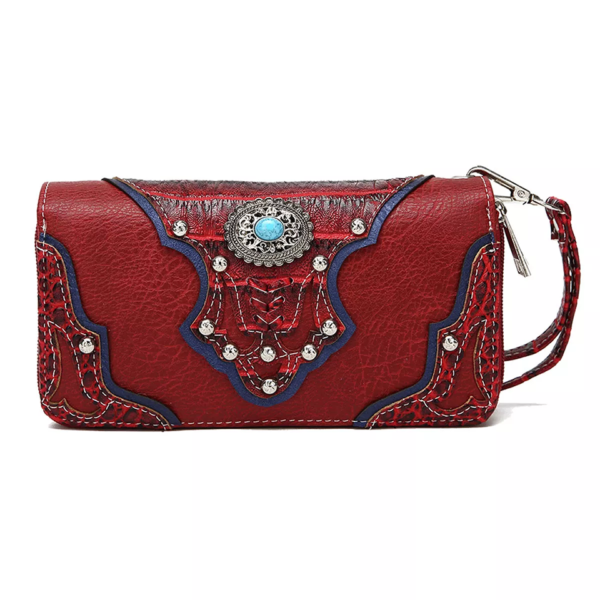 Red Western Handbag Wallet