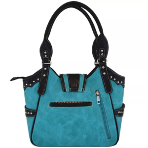 Teal Western Buckle Handbag Back