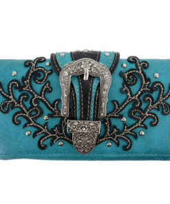 Teal Western Buckle Handbag Wallet