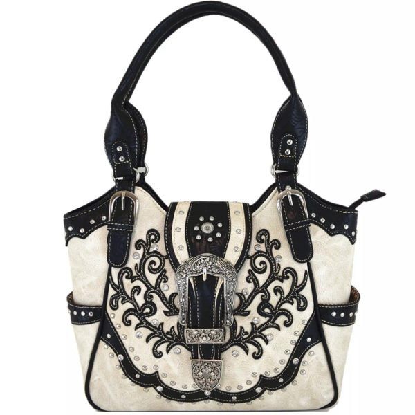 Beige Western Buckle Handbag