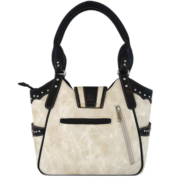 Beige Western Buckle Handbag Back