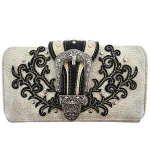 Beige Western Buckle Wallet Strap