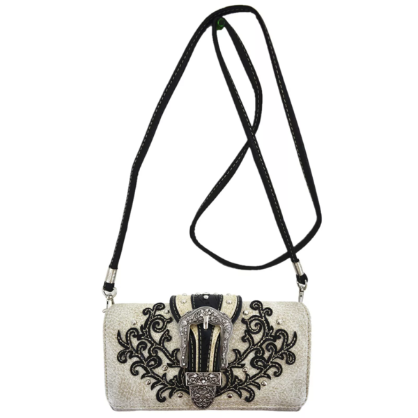 Beige Western Buckle Wallet