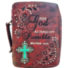 Red Western Verse with Cross Bible Cover
