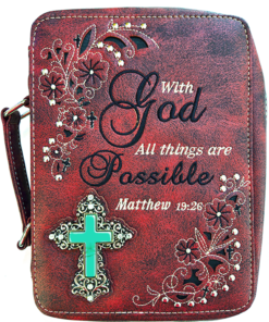 Red Western Verse with Cross Bible Cover